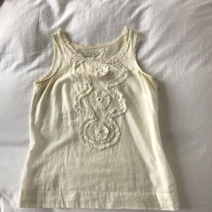 JCrew Off-white Embellished Top Size 0